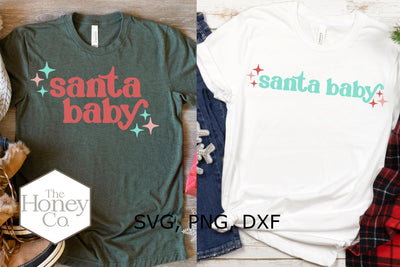 Retro Santa Baby SVG Cut File Hand Lettered Christmas SVG The Honey Company 