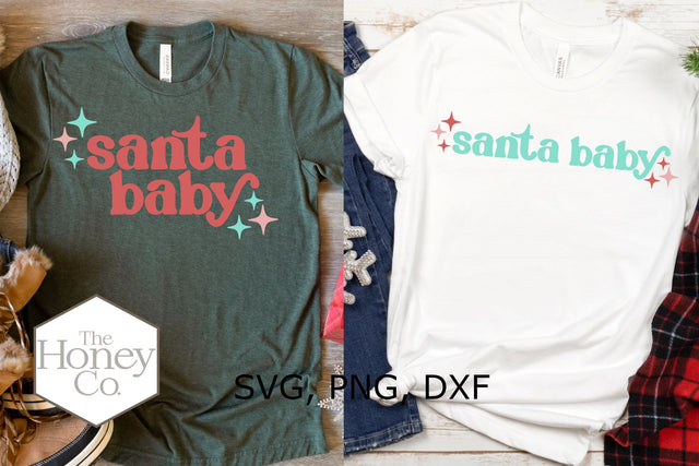 Retro Santa Baby SVG Cut File Hand Lettered Christmas SVG The Honey Company 