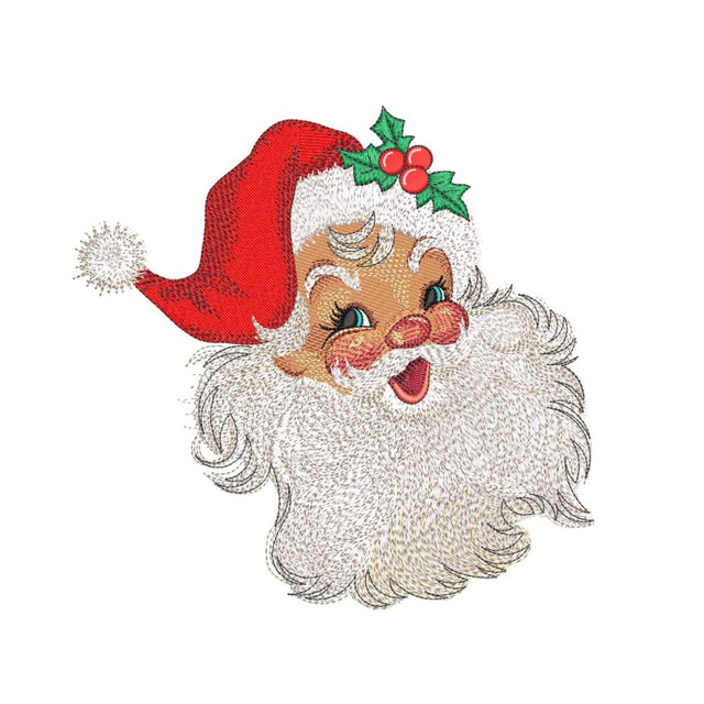 Retro Santa Embroidery Design, Vintage Christmas Embroidry File, 3 sizes, Instant Download Embroidery/Applique DESIGNS Nino Nadaraia 