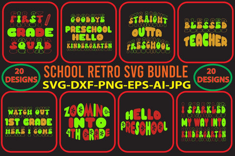 Retro School SVG Bundle SVG Syaman 