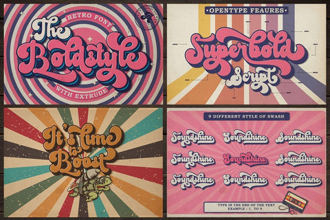 Retro Script Bundle Font studioalmeera 