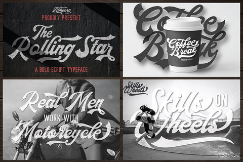 Retro Script Bundle Font studioalmeera 