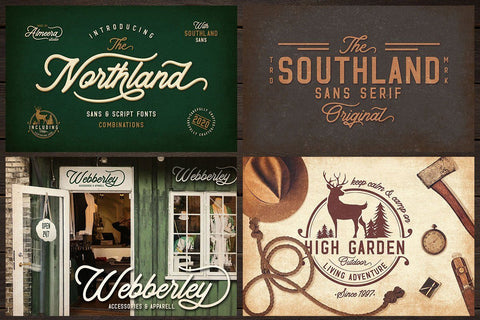 Retro Script Bundle Font studioalmeera 