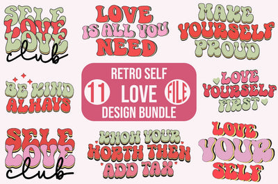 Retro Self Love Design Bundle SVG SVGista 