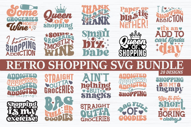 Retro Shopping SVG Bundle SVG akazaddesign 