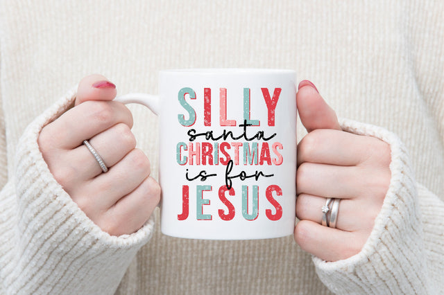 Retro Silly Santa Christmas Is For Jesus Design Sublimation SVGista 