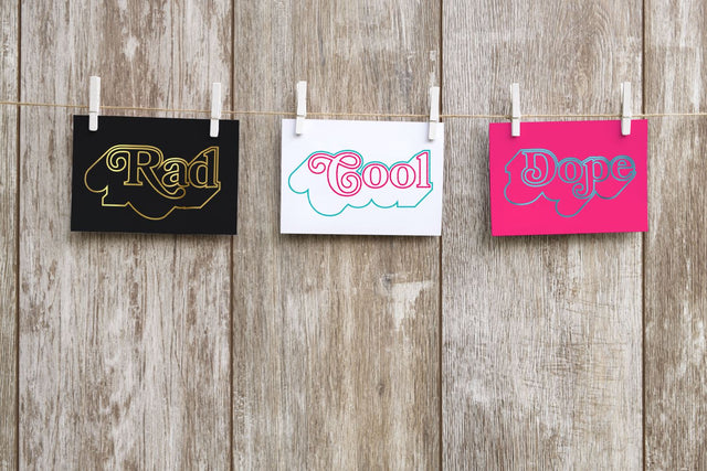 Retro Slang Words Single Line Sketch SVG Risa Rocks It 