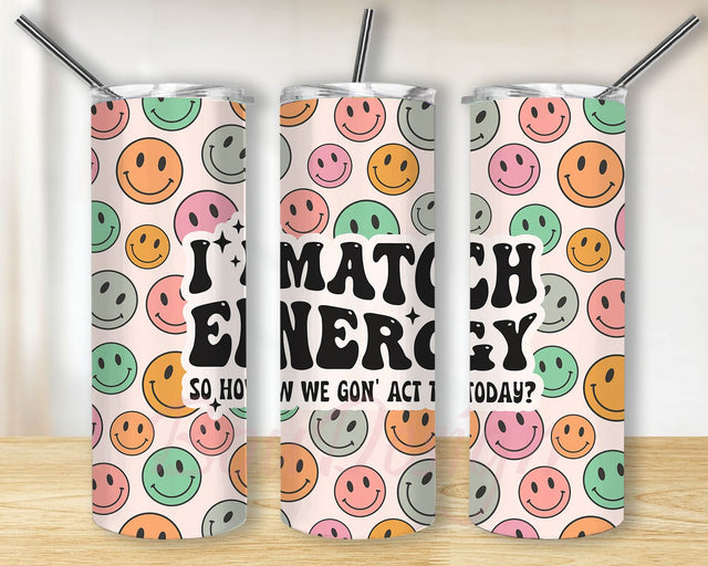 Retro Smile Face 20 oz Skinny Tumbler PNG Sublimation Design Digital Download Sublimation BouDesign 