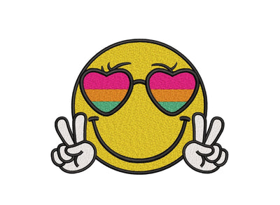 Retro Smiley Face Embroidery Design, Trendy Embroidery Design, 3 sizes, Instant Download Embroidery/Applique DESIGNS Nino Nadaraia 