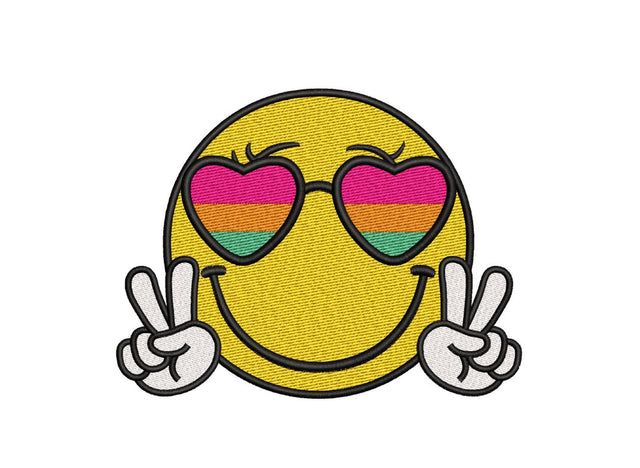 Retro Smiley Face Embroidery Design, Trendy Embroidery Design, 3 sizes, Instant Download Embroidery/Applique DESIGNS Nino Nadaraia 