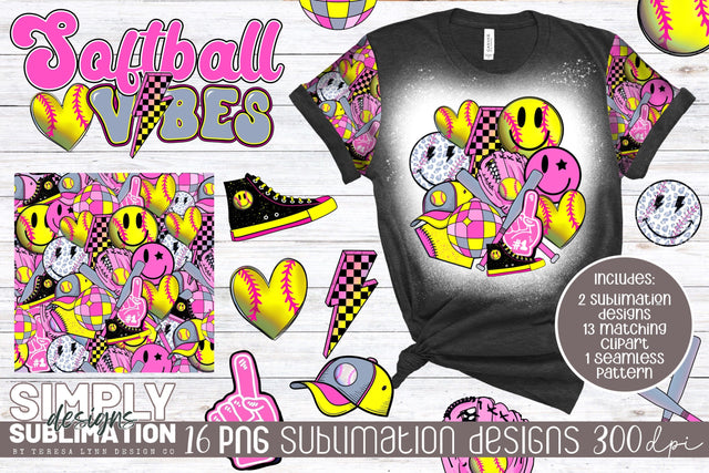 Retro Softball Sublimation Png SVG Simply Sublimation 
