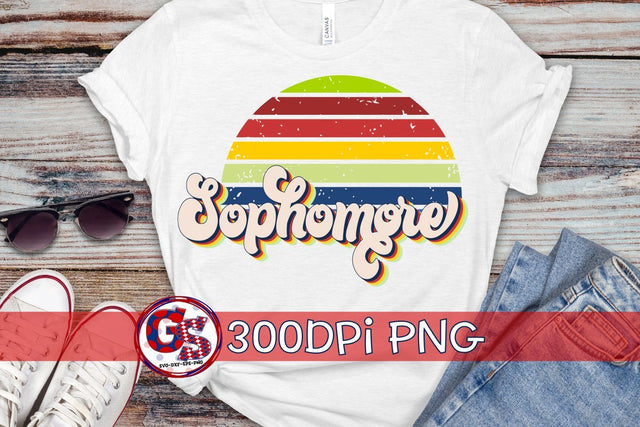 Retro Sophomore PNG for Sublimation Sublimation Greedy Stitches 