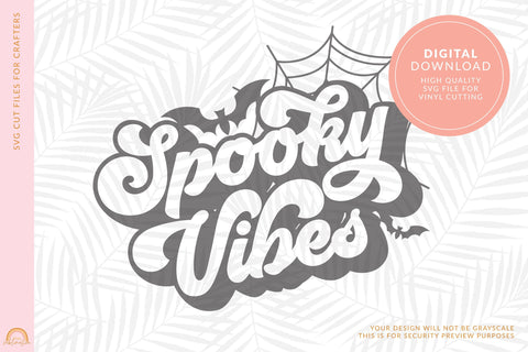 Retro Spooky Vibes SVG Halloween SVG File for Shirts HM SVG Pixel Sublimation 