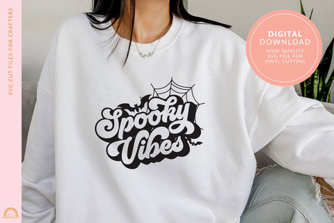 Retro Spooky Vibes SVG Halloween SVG File for Shirts HM SVG Pixel Sublimation 