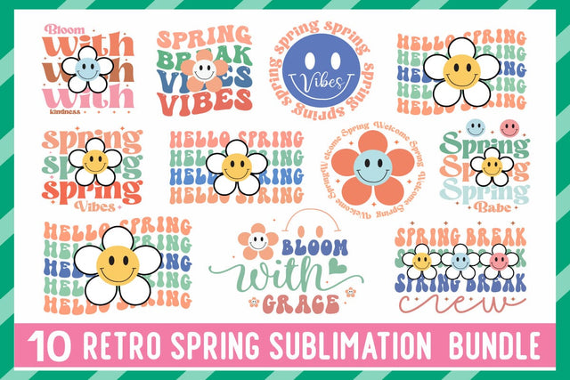Retro Spring Sublimation Bundle Sublimation designmaster24 