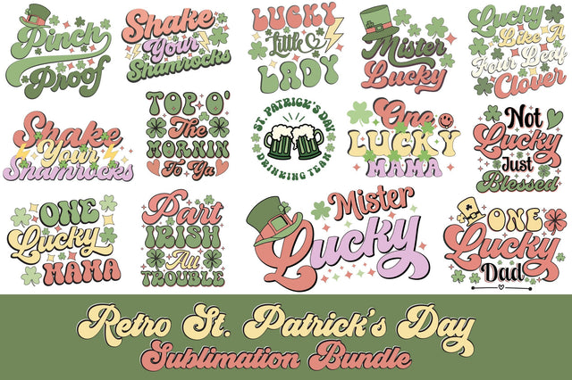 Retro St. Patrick's Day PNG Bundle Sublimation Rupkotha 