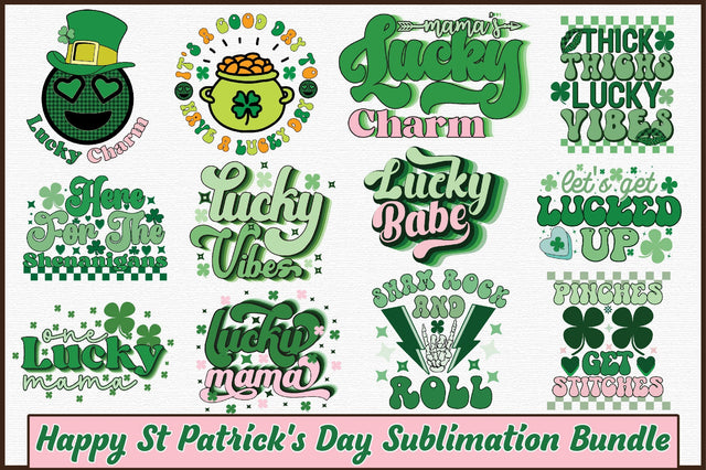 Retro St Patrick's Day Sublimation Bundle Sublimation designartist 