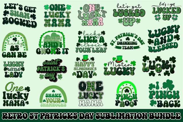 Retro St. Patrick's Day Sublimation Bundle Sublimation Rupkotha 