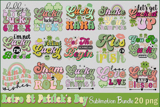 Retro St Patrick's Day Sublimation Bundle Sublimation SVGArt 