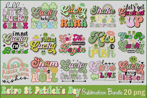 Retro St Patrick's Day Sublimation Bundle Sublimation SVGArt 