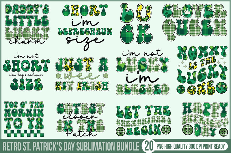 Retro St. Patrick's Day Sublimation Bundle Sublimation SVGista 