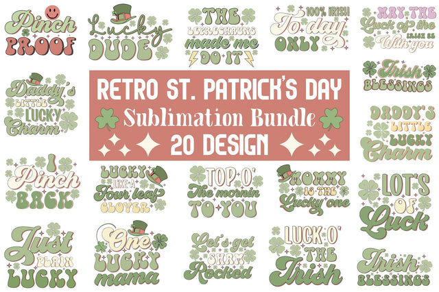 Retro St. Patrick's Day Sublimation Bundle SVG Rupkotha 