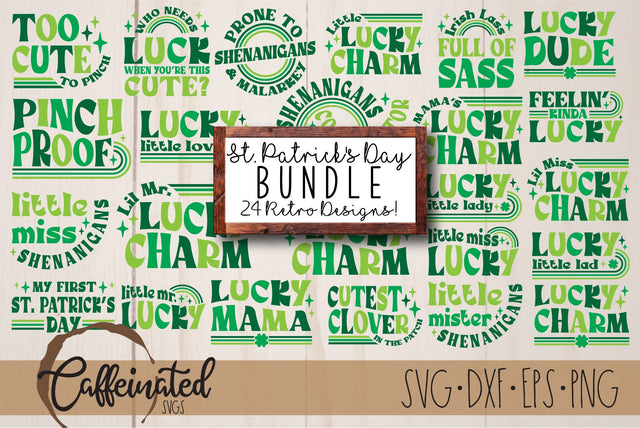 Retro St. Patrick's Day SVG Bundle SVG Caffeinated SVGs 