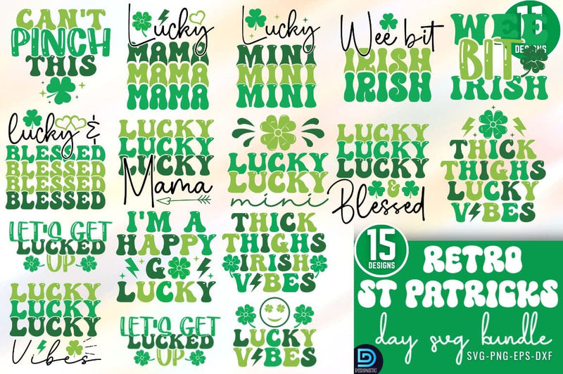 Retro St patrick's Day SVG Bundle SVG DESIGNISTIC 