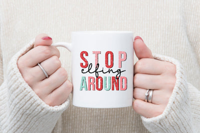 Retro Stop Elfing Around Design Sublimation SVGista 