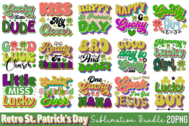Retro St.Patrick’s Day Sublimation Bundle Sublimation SVGArt 
