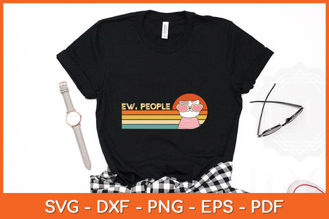 Retro Style Ew People Funny Cat Svg Png Dxf Digital Cutting File SVG Helal 