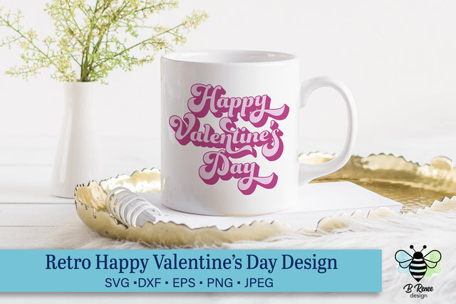 Retro Style Happy Valentine's Day SVG SVG B Renee Design 