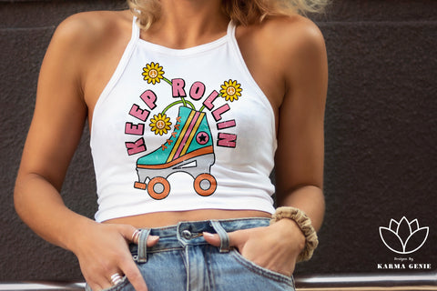 Retro Style Roller-Skate Graphic Design Sublimation SVG Karma Genie Graphics 