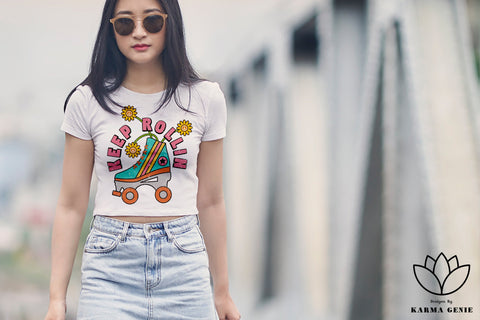 Retro Style Roller-Skate Graphic Design Sublimation SVG Karma Genie Graphics 