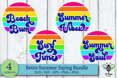 Retro Style Summer Sayings SVG Bundle SVG B Renee Design 