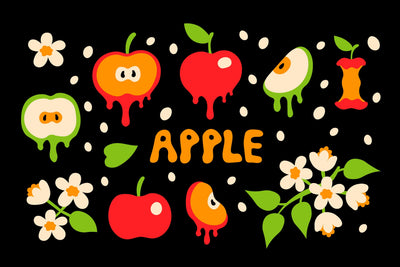 Retro Summer Apples Sublimation Rin Green 