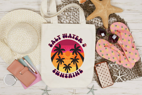 Retro Summer PNG - Salt Water & Sunshine Sublimation CraftLabSVG 