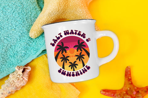 Retro Summer PNG - Salt Water & Sunshine Sublimation CraftLabSVG 