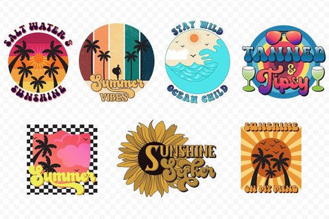 Retro Summer PNG Sublimation Bundle Sublimation CraftLabSVG 