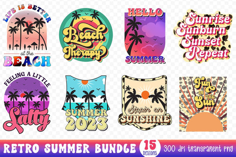 Retro Summer PNG Sublimation Bundle Sublimation CraftLabSVG 