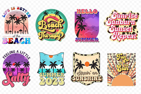 Retro Summer PNG Sublimation Bundle Sublimation CraftLabSVG 