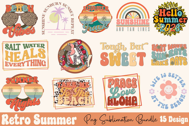 Retro Summer PNG Sublimation Bundle Sublimation Rupkotha 