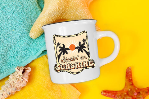 Retro Summer PNG Sublimation | Sippin on Sunshine Sublimation CraftLabSVG 