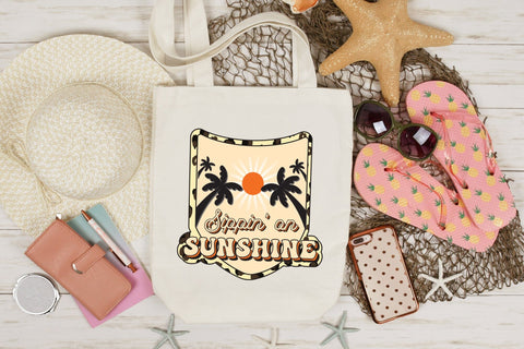 Retro Summer PNG Sublimation | Sippin on Sunshine Sublimation CraftLabSVG 
