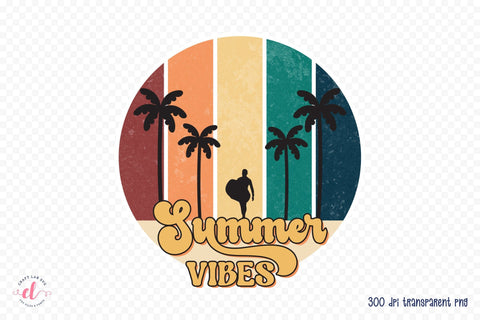 Retro Summer PNG Sublimation | Summer Vibes Sublimation CraftLabSVG 