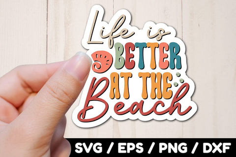 Retro Summer stickers SVG Bundle SVG akazaddesign 