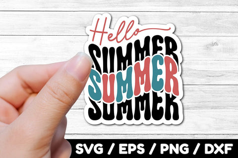 Retro Summer stickers SVG Bundle SVG akazaddesign 