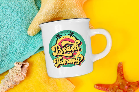 Retro Summer Sublimation - Beach Therapy PNG Sublimation CraftLabSVG 