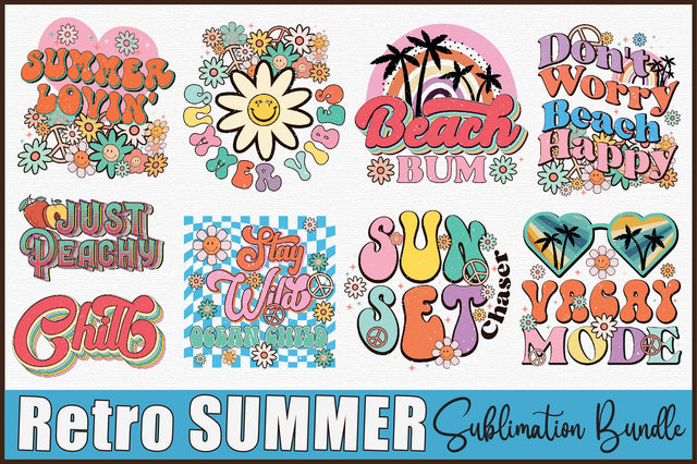 Retro Summer Sublimation Bundle Sublimation designartist 