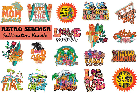 Retro Summer Sublimation Bundle Sublimation Rupkotha 